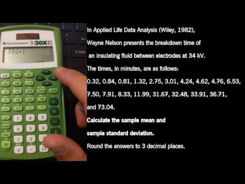 Using TI30x to calculate mean and standard deviation