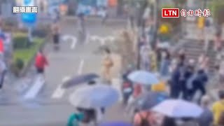 「文山退葆」志工遭騷擾  男子還對警員揮拳當場被壓制（翻攝畫面）