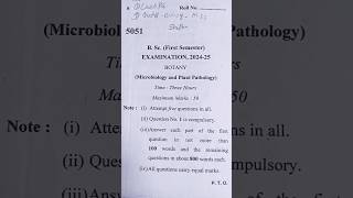 B.sc 1st semester Botany paper 2024-25 🤔