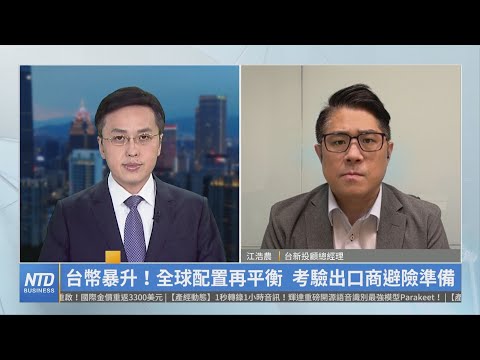 台幣暴升！全球配置再平衡 考驗出口商避險準備｜江浩農｜財經專家分析