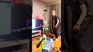 Eritrean professional cyclist Biniam Girmay First African to win Stage at the Tour de France 2024 🥇