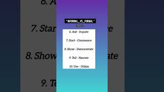 Informal vs formal vocabularies.(Part 2)