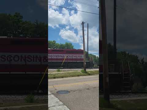 WSOR 4196 backing through a crossing in Janesville WI 6/26/2025 #railfanning #trains