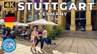 Stuttgart, Germany Walking Tour (EURO 2024 vibes) with Relaxing Music - 4K 60fps