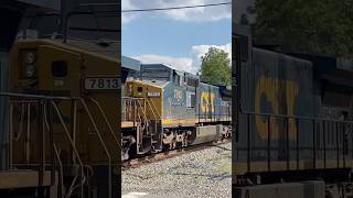 CSX Dash-8 7813 trails on M434! #train #eastrail #csxriversub #csxrailroad #csx #railtrack #railfan