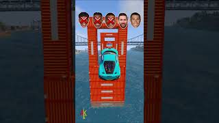 Ronaldo vs Messi 🚗💥 Tunnel Containers Challange⚽#shorts #beamng #simulator
