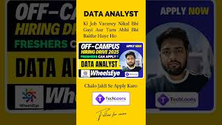 Data Analyst Jobs for Freshers | Data Analyst Jobs 2025 | Off Campus Hiring Latest IT #jobs