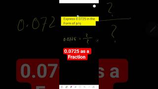 Convert 0.0725 to Fraction Easily | Math Tutorial for Students in the USA