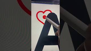 A Alphabet Easy Drawing On IPad #shorts #easyart #15secondsdrawing #easydrawing #alphabetart