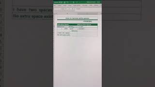Remove extra space in excel #excel #officehack #life #spreadsheet