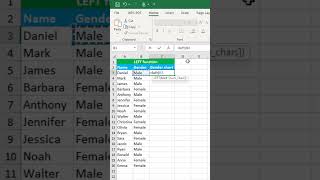 LEFT function in excel