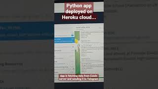 Python app to fetch vaccine availability is deployed on Heroku which send data to Telegram #shorts