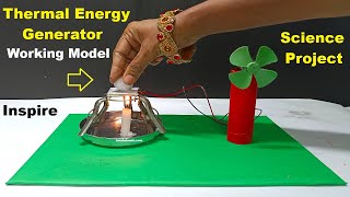 thermal energy generator (heat) working model - howtofunda - dc motor rotation - buzzer sound making