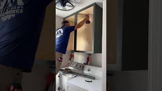 Installing an upper cabinet #DIY #Cabinet #howto #EZCabinets #woodworking