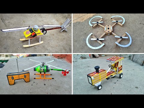 4 Amazing DIY TOYs | Matchbox Helicopter - Tractor | Plastic Bottle Helicopter - Drone