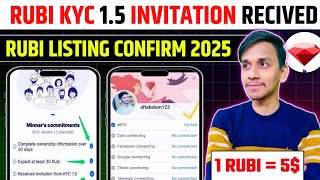 🔥Rubi Network Kyc Verification Invitation Received | Rubi Kyc 1.5 Received~Rubi Network Listing Date