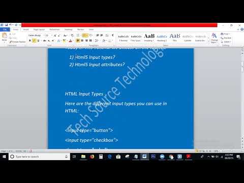 Html5 Input types | Html5 Input Attributes | Html5 Tutorial For Beginners