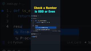 Check a Number is Odd or Even  #python #softlinks #programming #softwaredevelopment