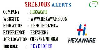 Today (9-6-2018)Sree JOBS Alerts|| Jobs for Experienced and Freshers..