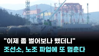 "이제 좀 벌어보나 했더니"…조선소, 노조 파업에 또 멈춘다
