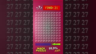 Find 21 where? | Brain Teaser IQ Test #shorts #different #puzzles #opticalillusion #quiz