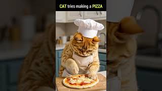 The Funniest Cat Chef  Making a Pizza #catshorts #funnycats #catchef #shortvideo #ytshorts #shorts