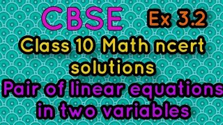 Cbse class 10 maths in tamil |Linear equations in two variable| Exercise 3.2| examples sums |