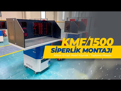 Downdraft Welding and Grinding Table Visor Assembly. Alttan Emişli Kaynak ve Taşlama Masası Siperlik