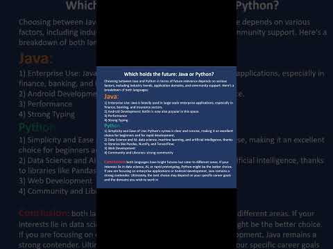 Which holds the future Java or Python? #java or #python #beginnercoder  #coding