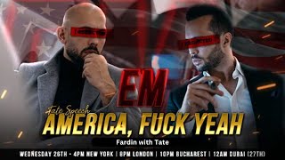 Andrew Tate on  'America, Fuck Yeah'  | Emergency Meeting Episode 106 | #andrewtate #tristantate