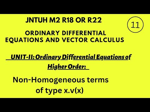 JNTUH R18 M2orJNTUH R22 Ordinary Differential Equations and Vector Calculus #jntuhm2 #jntuhr22