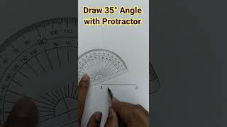 Construct 35° angle with protractor #35degreeangle #youtubeshorts #ytshorts #ytshort