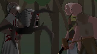 Granny And Spider Slendrina Mother VS The Twins -Dvloper Fights-(Sticknodes Animation)