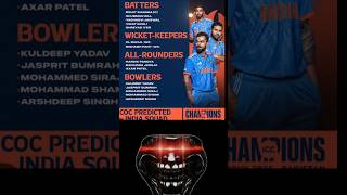 India squad for champions☠️ trophy 2025