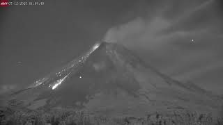 Jul 12, 2025: Merapi Volcano Sends Molten Lava Rocks Tumbling Down West Slope