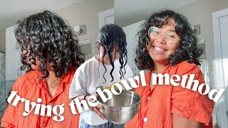 Trying the Bowl Method for wavy/curly hair. step by step tutorial