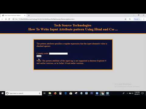 How To Write Input Attribute Pattern using Html | Pattern Input Attribute