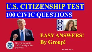 2025 U.S. Citizenship Official USCIS 100 Civics Questions 2008 by Group