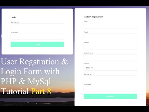 User Registration and Login Form with PHP and MySQL Tutorial 8 - Login Student