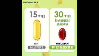1顆含30mg游離型葉黃素，UNIQMAN電競葉黃素→