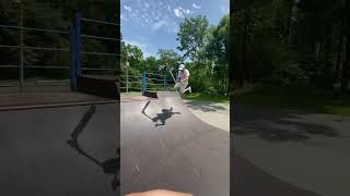 Не очень чисто, но зато поставил с 9 попытки #techteam #automobile #skate #tricks #shorts