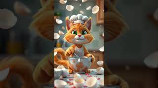 Chef Whiskers’ Chaotic Kitchen Adventures #orangecat #whiskers #kitchenadventures #kitchen
