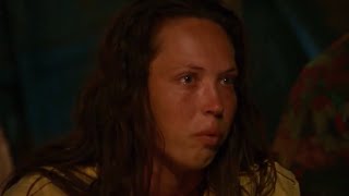 Sarah's reaction to Jeff outing Zeke (Survivor: Game Changers)