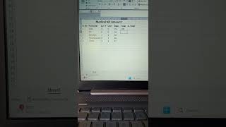 MS Excel me Kaise banaye Medical Bill short#vidios#plese_like_shre_subcribe_choment