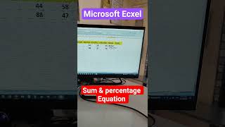 Microsoft Ecxel sum and percentage formula #msoffice #computereducation