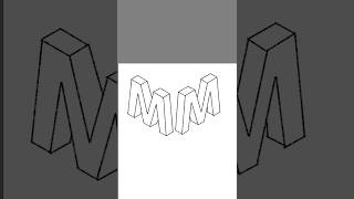 MM-Draw a 3D isometric block letter "MM" facing right #3d #shorts #foryou #reels #art #isometric