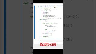 Merge sort in python #python #sortingalgorithms #mergesort