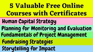 5 Valuable Free Online Courses with Certificates | Online Free Courses with Certificates