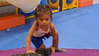 #indoorgym how you can make your daughter get a deep sleep and appetite 😉 let her work out !!!