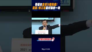 #shorts 勞保年金增20億負債! 藍諷蔡英文:勞工是最好騙的那一塊 @中天新聞CtiNews